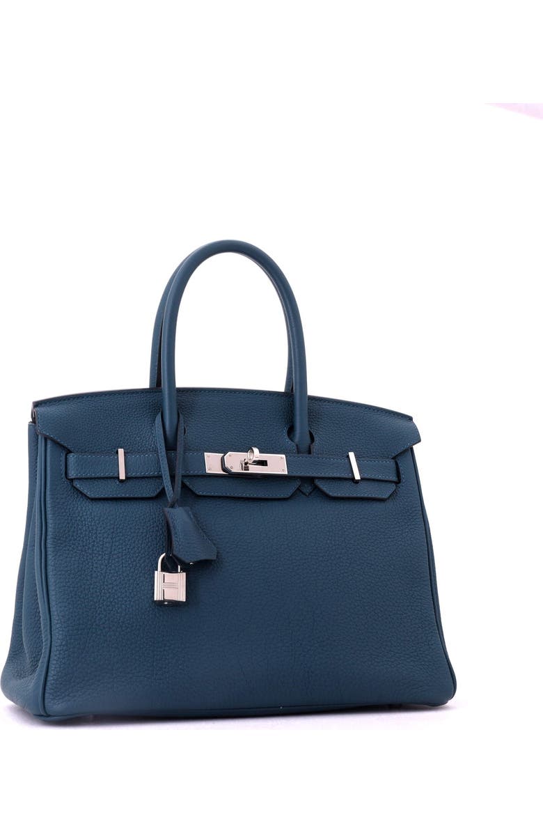Pre-Owned Hermes Birkin Handbag Blue Togo with Palladium Hardware 30, Alternate, color, Colvert