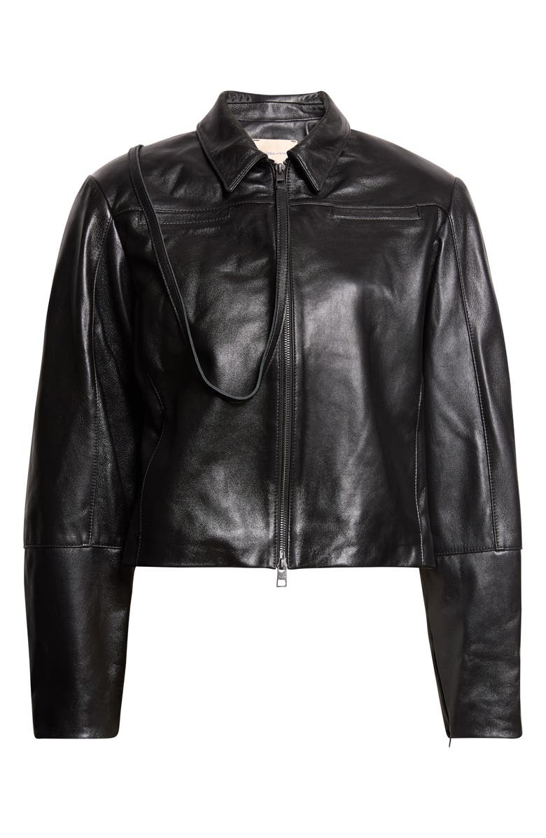Paloma Wool Banui Fitted Leather Jacket, Main, color, 999 - Black