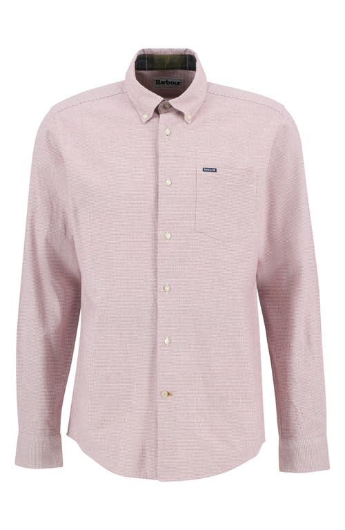 Barbour Turner Houndstooth Button-down Shirt In Pink