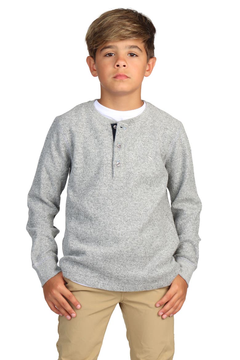 Kids' Heathered Henley, Main, color, GREY HEATHER
