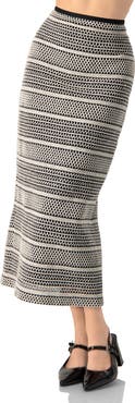IVONNE Knitted Midi Pencil Skirt