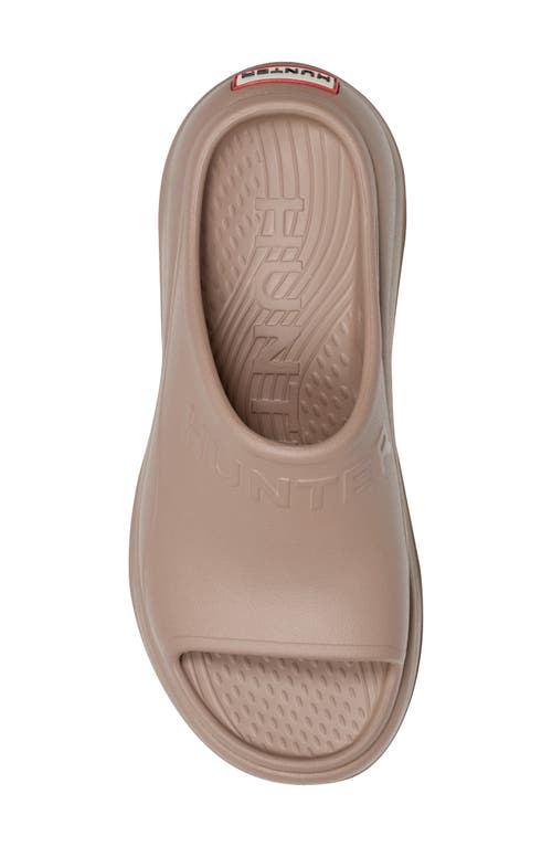 Hunter Haddie Platform Slide Sandal In Light Brown 230