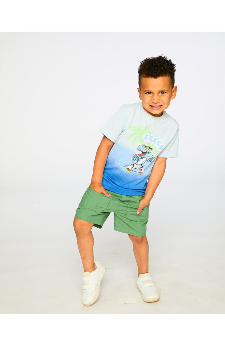 Deux par Deux Organic Cotton Jersey T-Shirt with Gradient, Alternate, color, Gradient Pale Blue