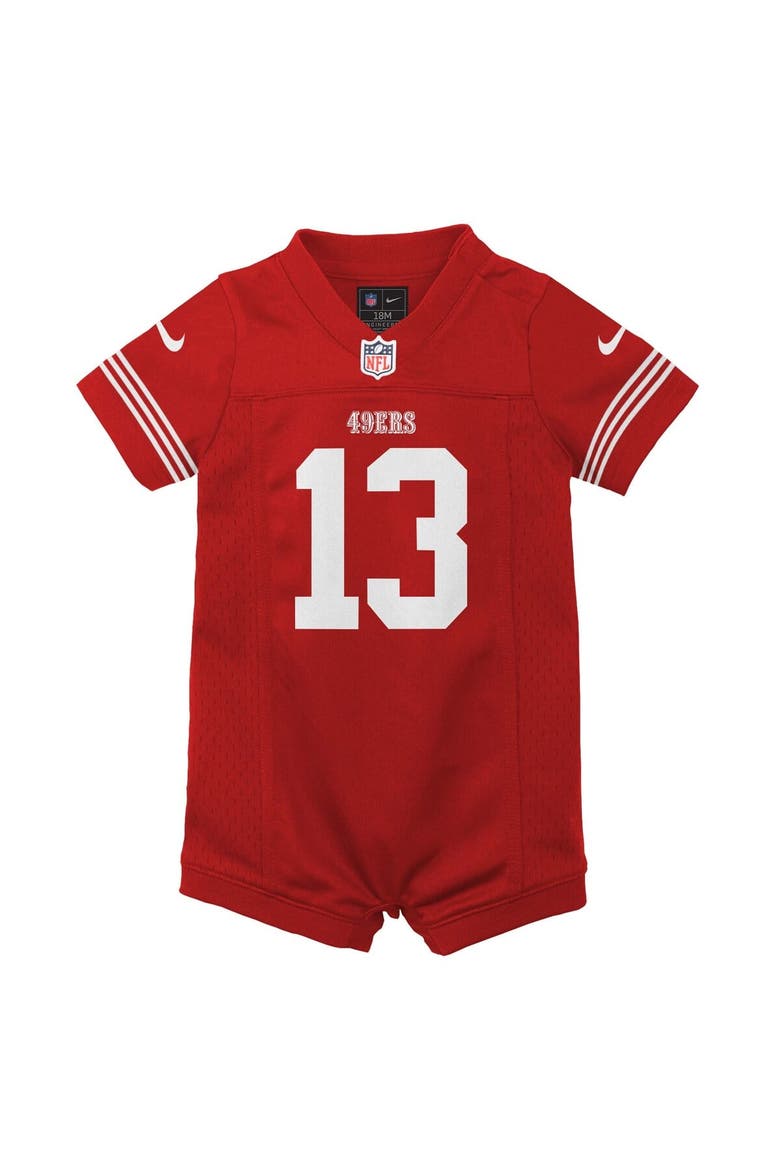 Newborn & Infant Nike Brock Purdy Scarlet San Francisco 49ers Game Romper Jersey, Main, color, Scarlet