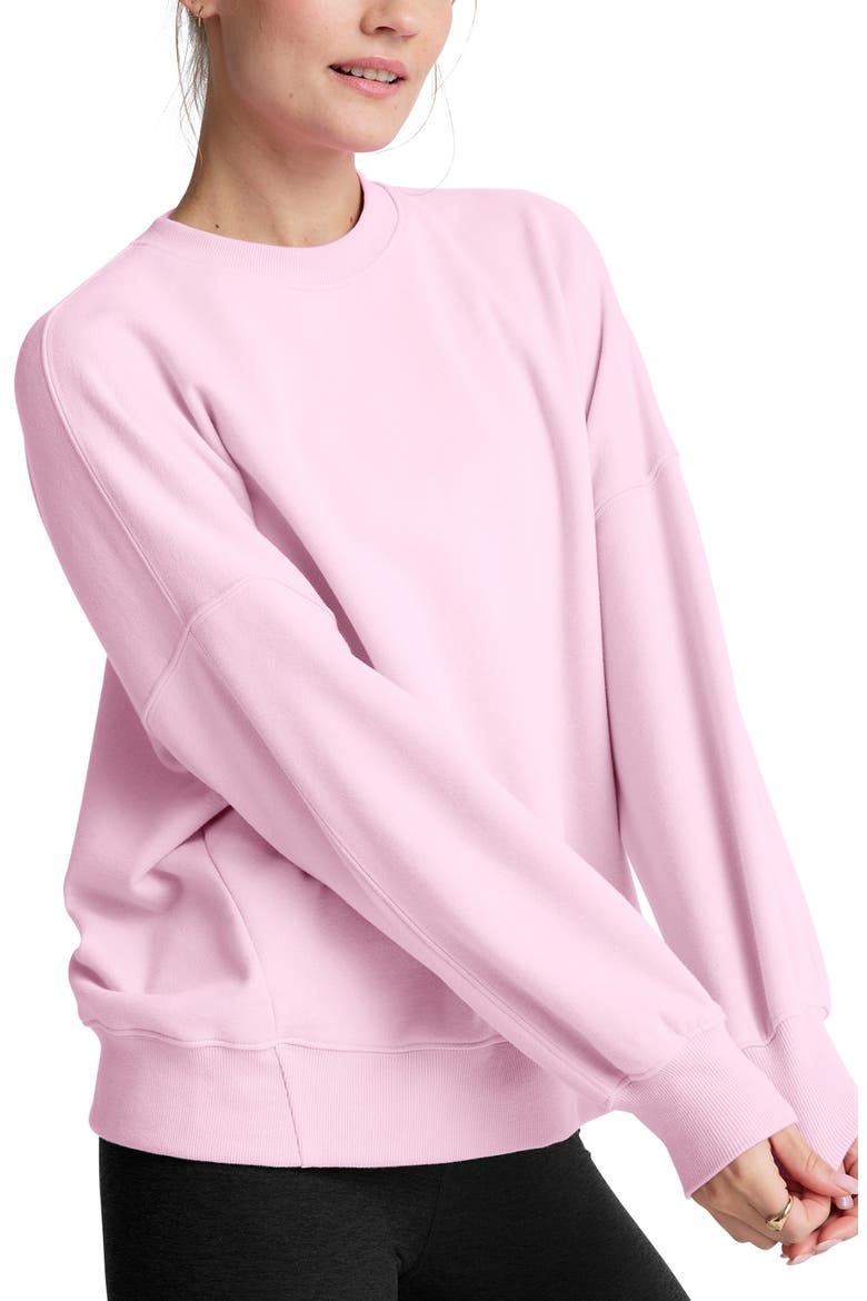 Solstice Oversize Cotton Blend Sweatshirt, Alternate, color, FROSTY PINK