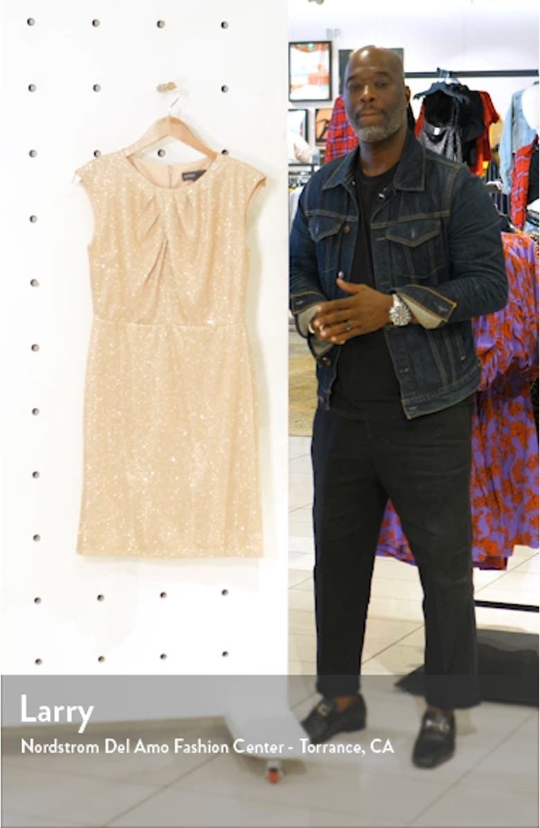 Metallic Knit Cap Sleeve Dress, sales video thumbnail