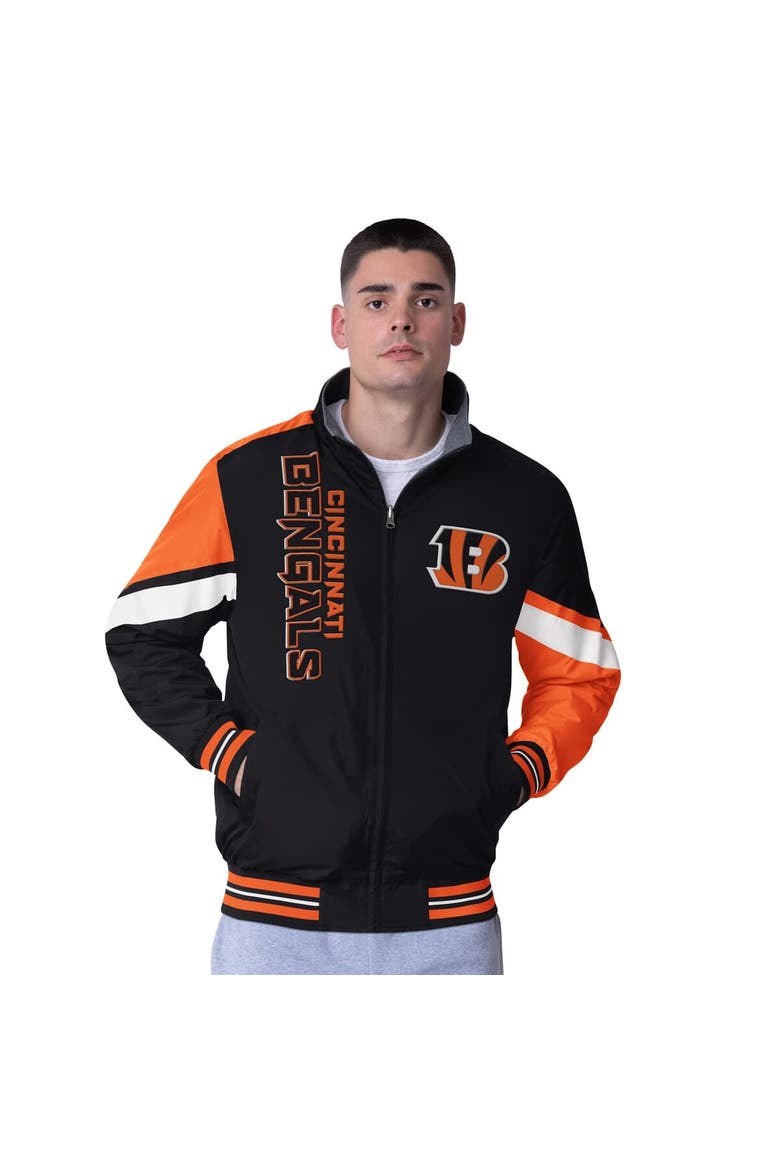 Men's G-III Extreme Black Cincinnati Bengals Strong Arm Reversible Full-Zip Jacket, Main, color, Black