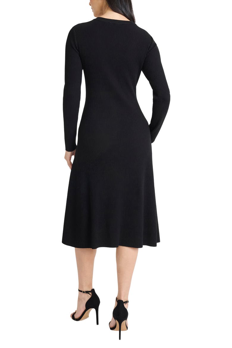 Long Sleeve Sweater Dress, Alternate, color, BLACK