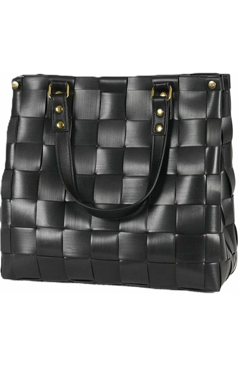 Handed By Char Recycled Plastic Handbag, Alternate, color, Black