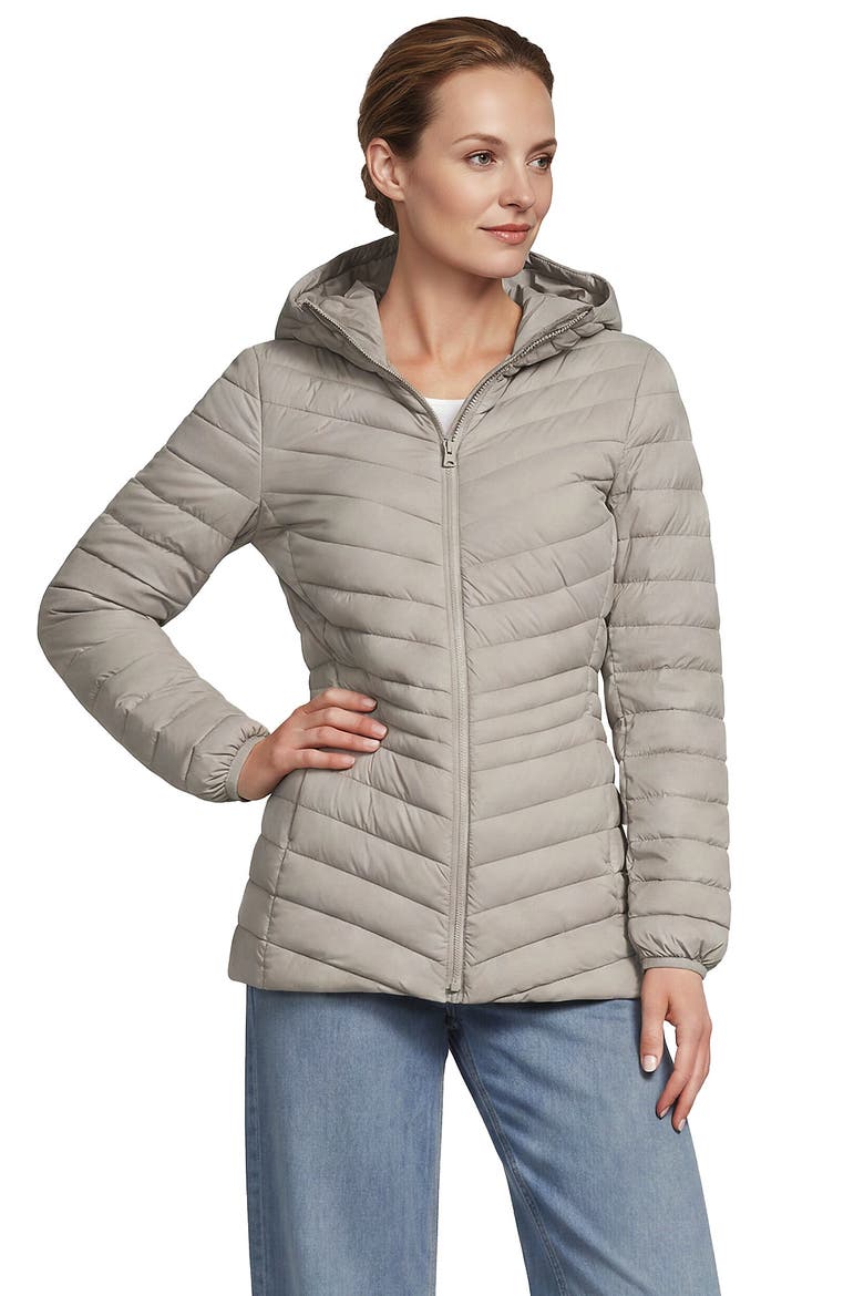 Wanderweight Packable Down Long Jacket, Main, color, Soft Mushroom