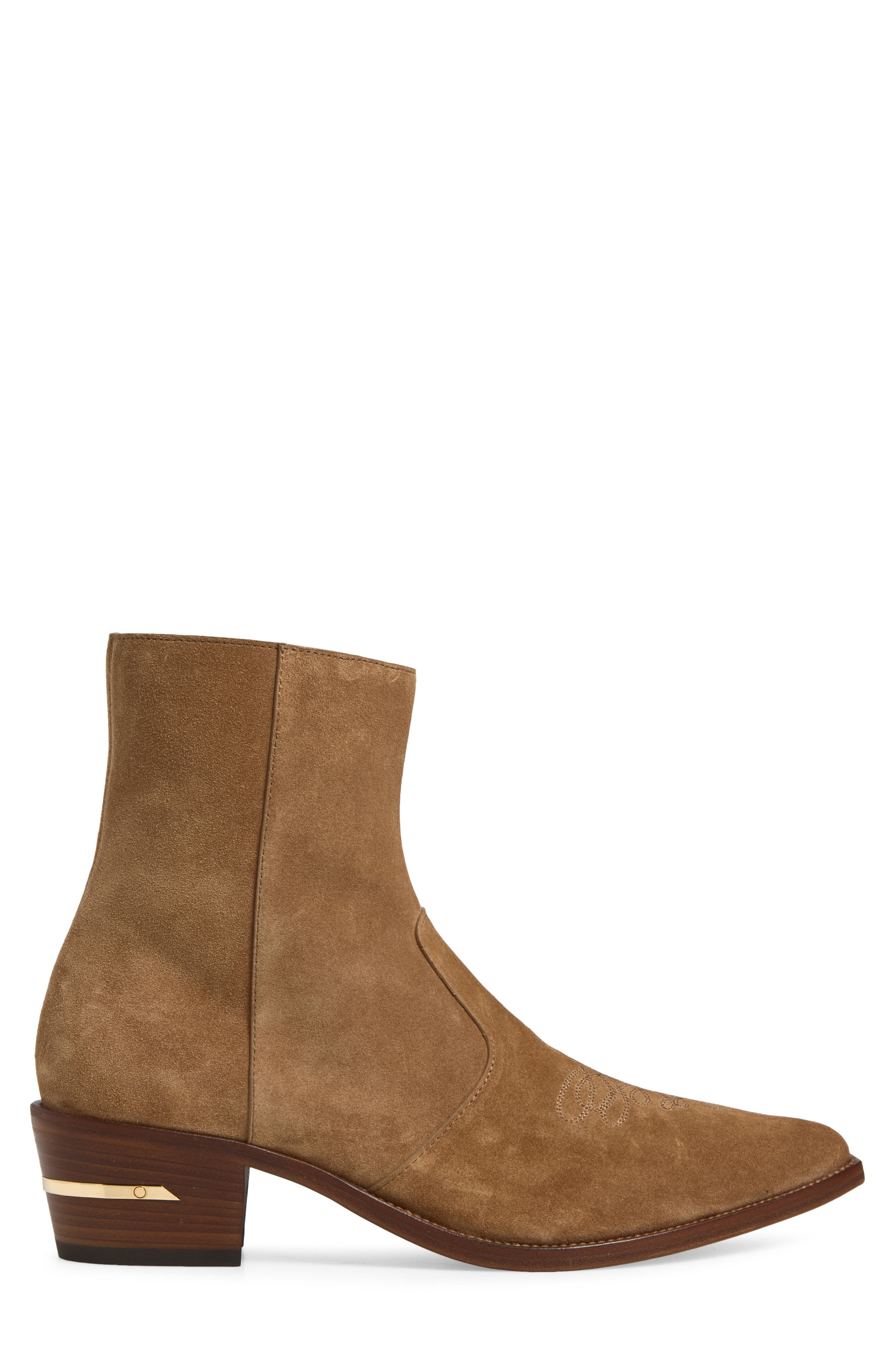 Ryder Pointed Toe Suede Western Boot, Alternate, color, COGNAC