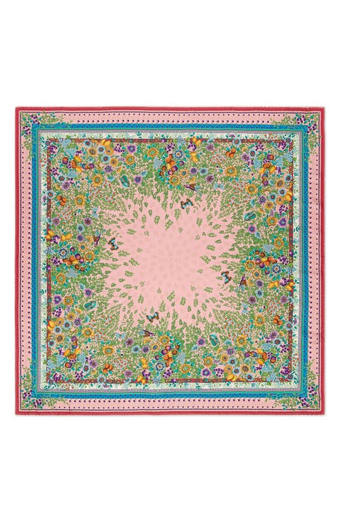 Liberty Flowers Fouland Silk Square Scarf