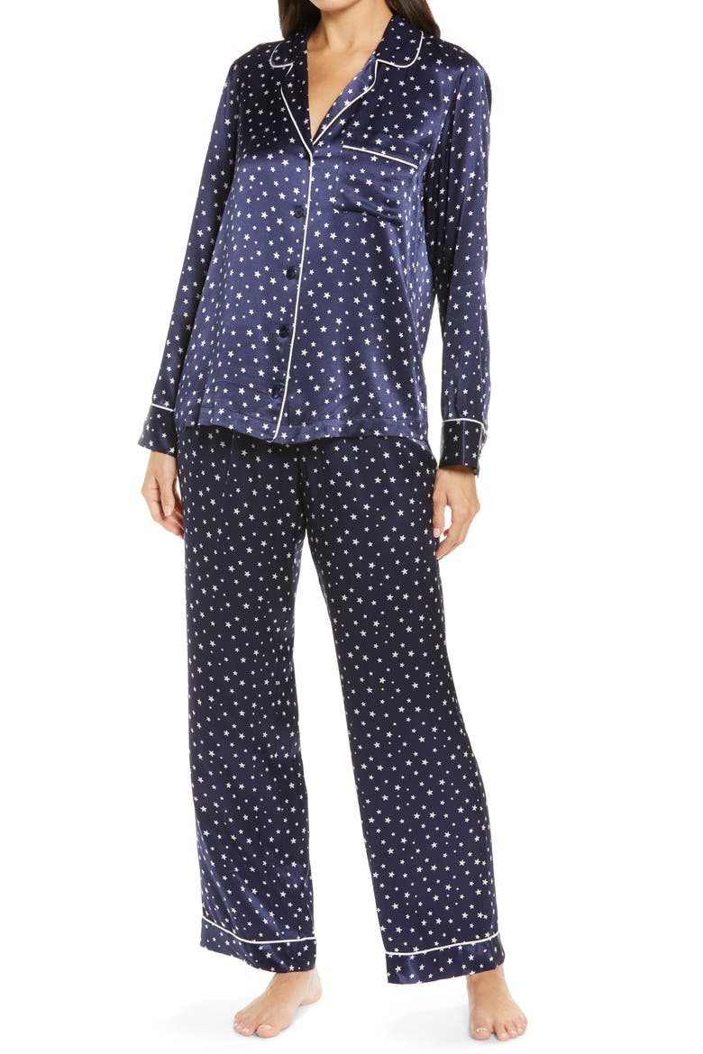Satin Pajama Set, Main, color, MIDNIGHT STARS