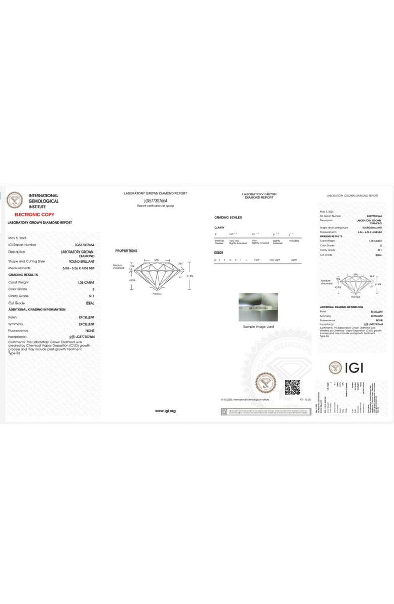 Bliss Diamond Certified 1.45Ct Platinum Round Cut Diamond Engagement Ring Lab Grown Size 8, Alternate, color,
