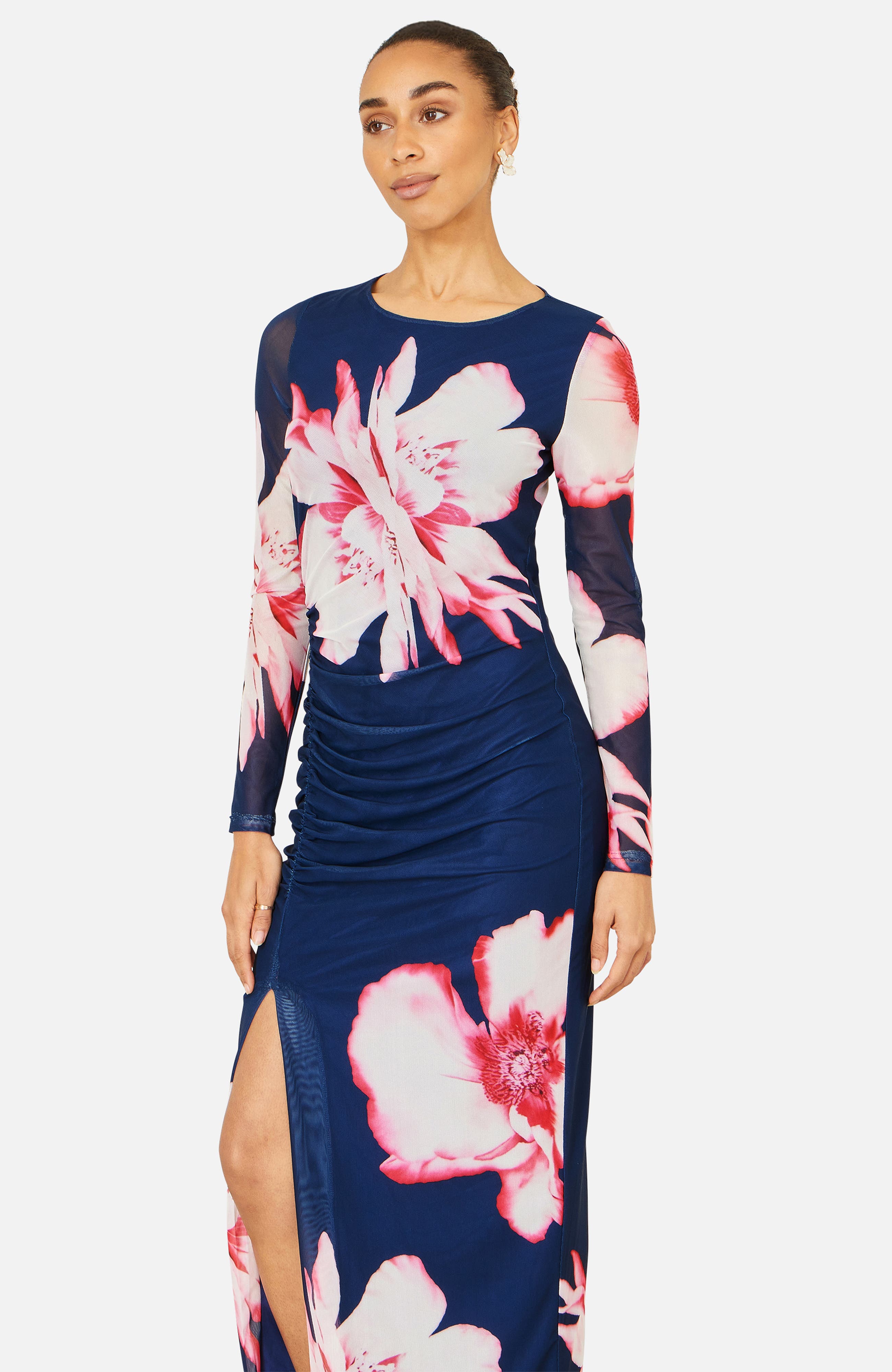 Long Sleeve Mesh Maxi Dress - image 2