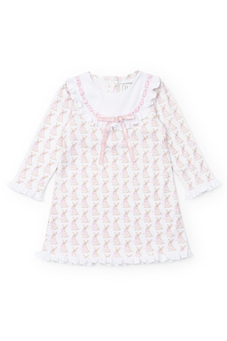 Emersyn Lace Trim Dress, Main, color, Easter Bunnies Pink