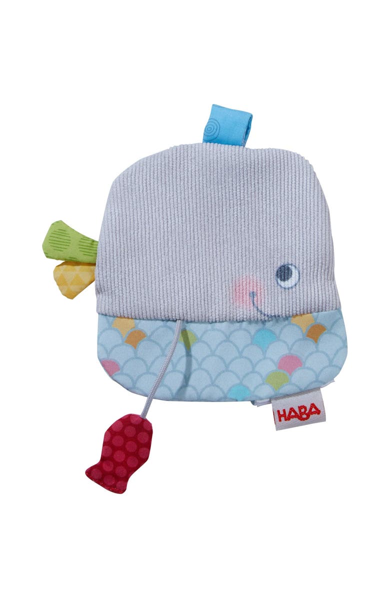 HABA Whale Crackly Lovey Crinkle Cloth Baby Toy, Main, color, Multi