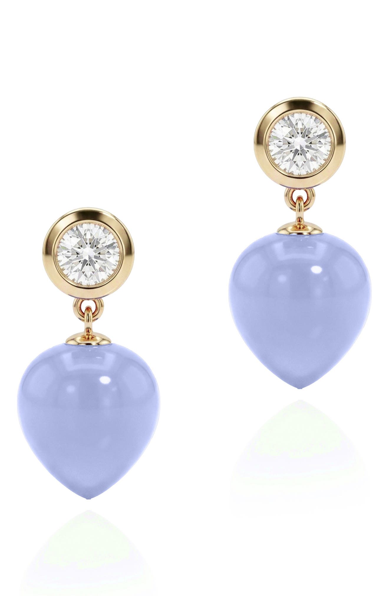 18K YG/ BLUE CHALCEDONY