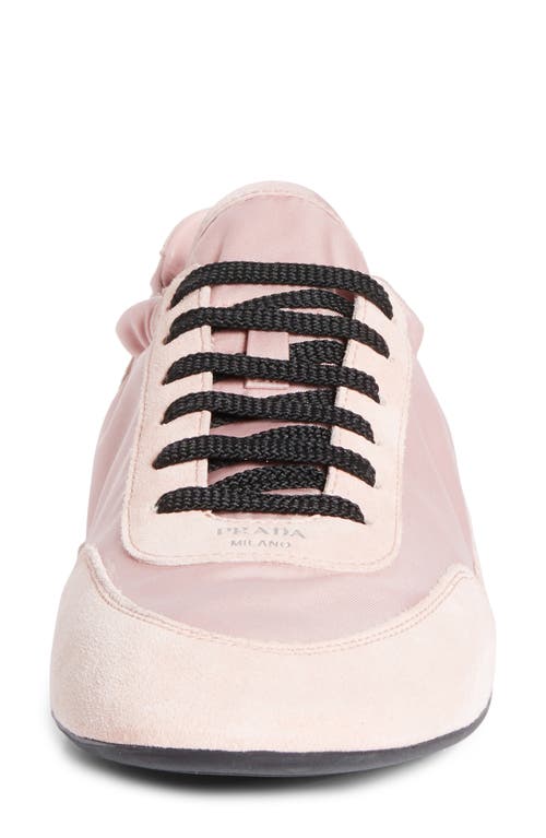 Prada Collapse Mixed Media Low Top Sneaker In Pesco