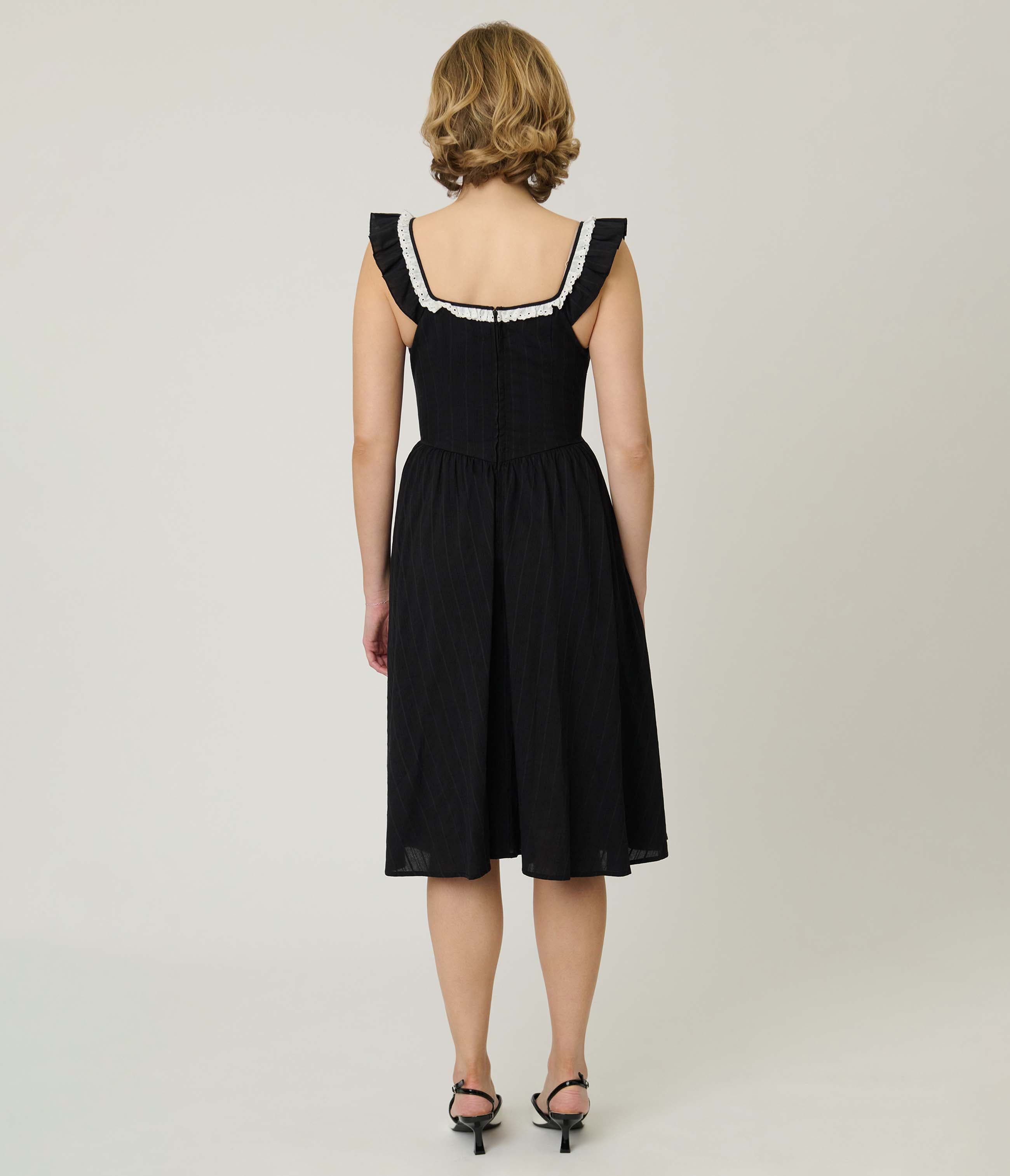 Sweetheart Flutter Sleeve Swing Dress - image 2
