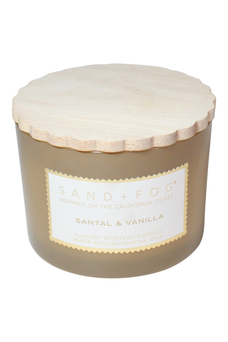 Santal & Vanilla Scalloped Scented Candle, Main, color, SANTAL N VANILLA