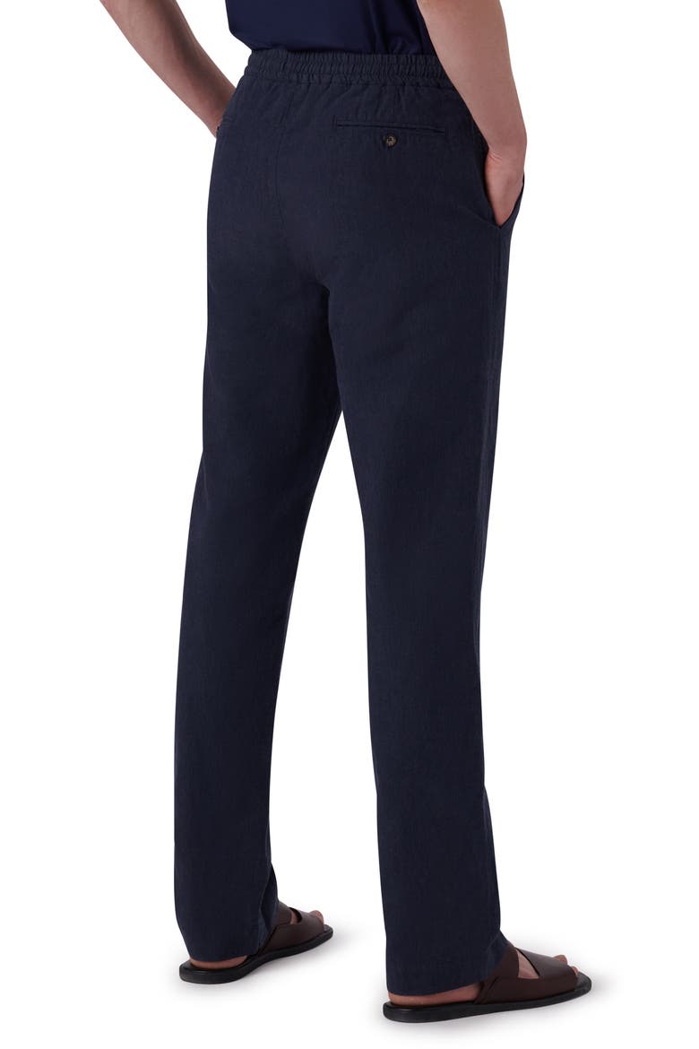 Button Front Linen Pants, Alternate, color, NAVY
