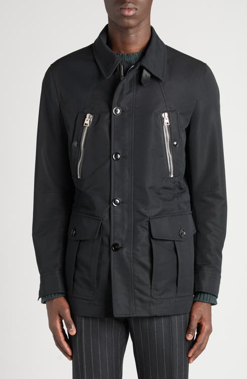 Tom Ford Cotton Blend Field Jacket In Black