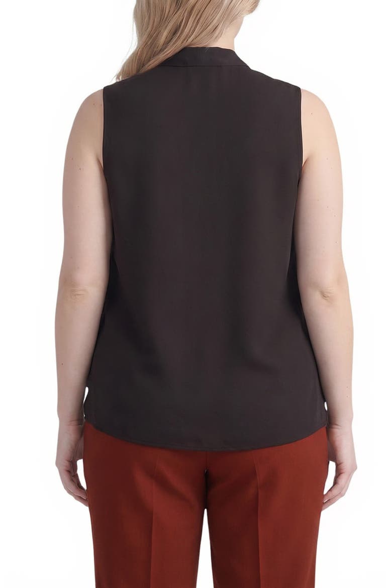 Tie Neck Charmeuse Blouse, Alternate, color, RICH CHOCOLATE