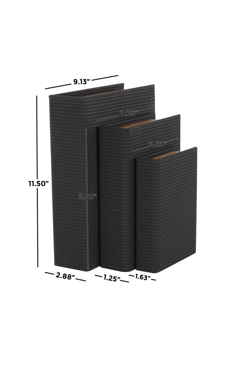 Set of 3 Faux Leather Book Boxes, Alternate, color, NO COLOR