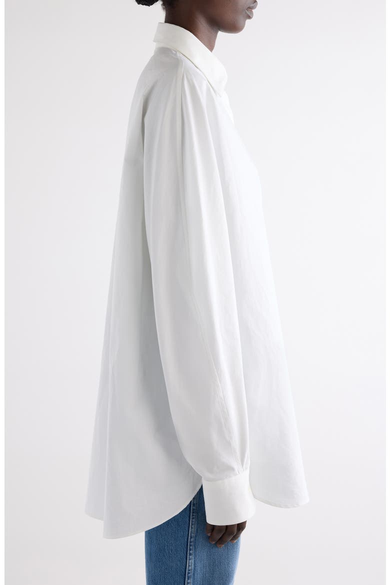 Cocoon Cotton Poplin Button-Up Shirt, Alternate, color, WHITE