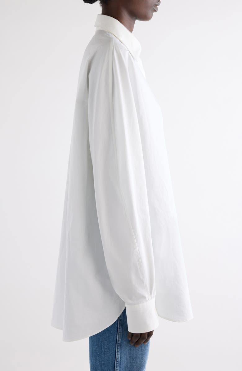 Givenchy Cocoon Cotton Poplin Button-Up Shirt, Alternate, color, White