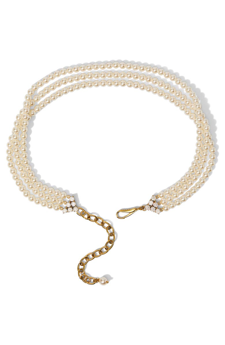 Nadri Madrid Faux Pearl Choker Necklace, Main, color, Gold