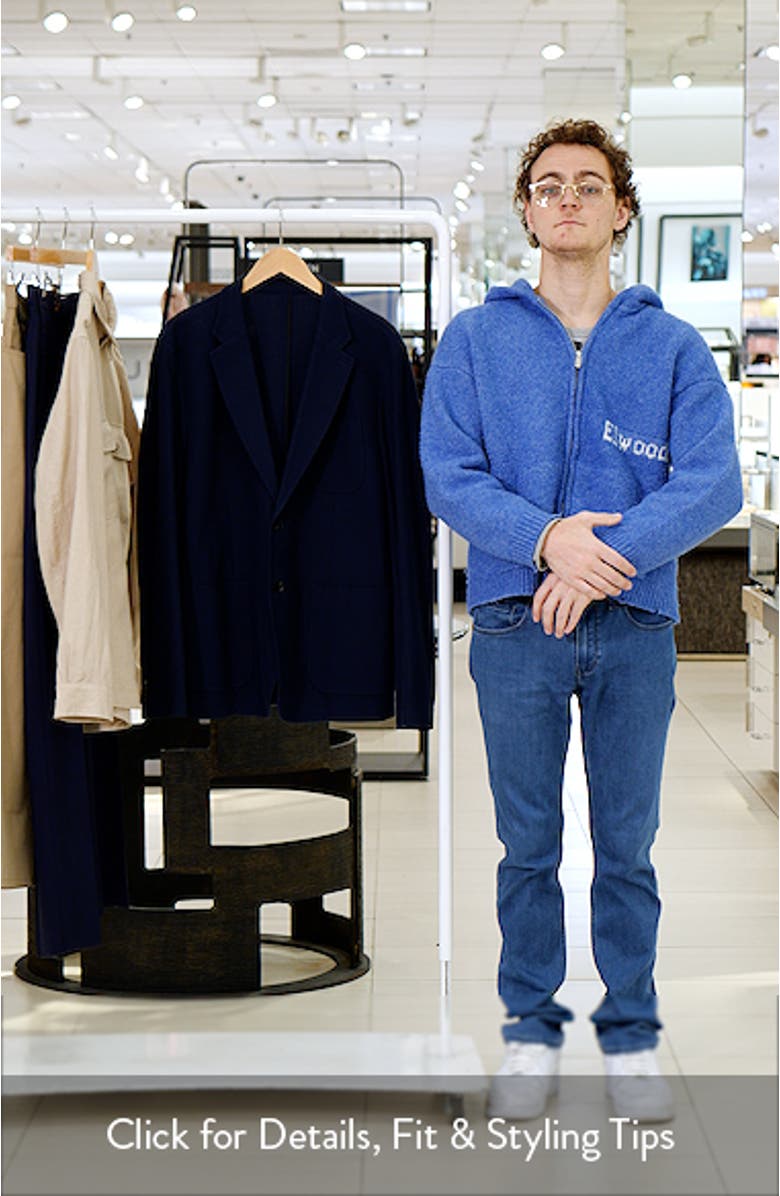 Skeleton Navy Cotton Piqué Blazer, sales video thumbnail
