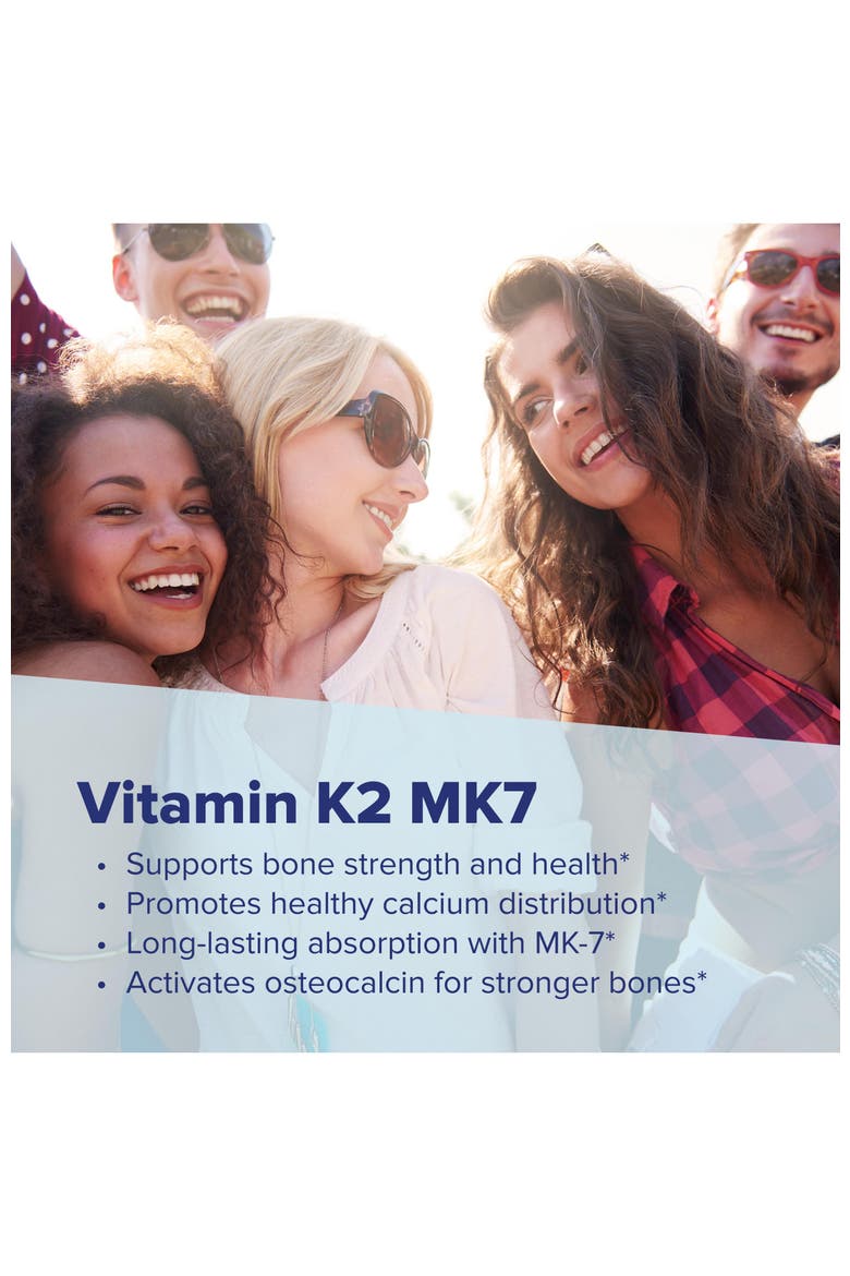 Vitamin K2 MK-7 Menaquinone-7 MicroLingual Tablets, Alternate, color, White