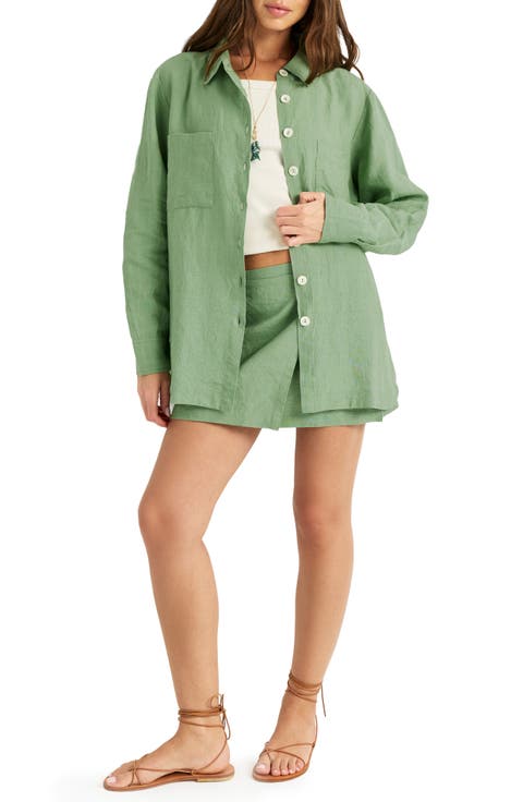 Nadia Linen Cover-Up Shirt
