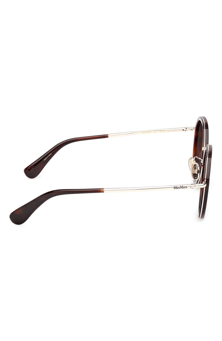 Max Mara 57mm Round Sunglasses, Alternate, color, Dark Havana / Smoke