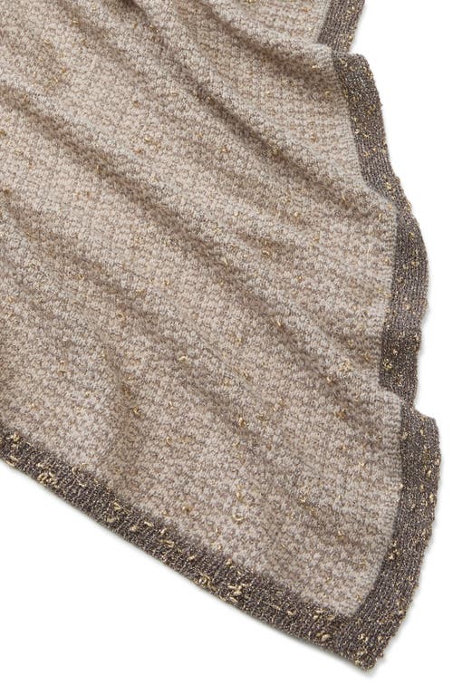 Lafayette 148 New York Metallic Knit Ruana In Smoked Taupe Metallic