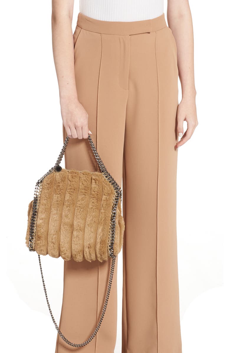 Stella McCartney Mini Falabella Faux Fur Tote, Alternate, color,