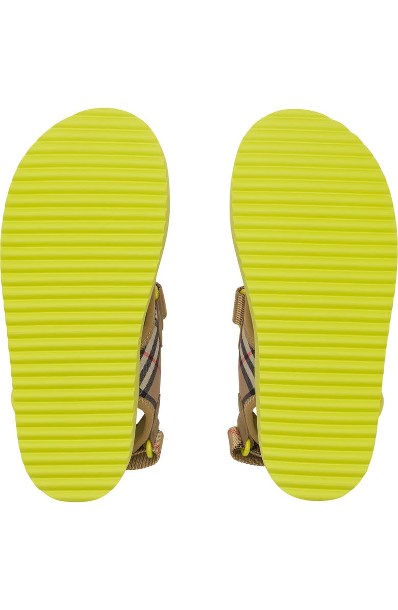 Burberry Check Sandals, Alternate, color, Sand Beige/Green