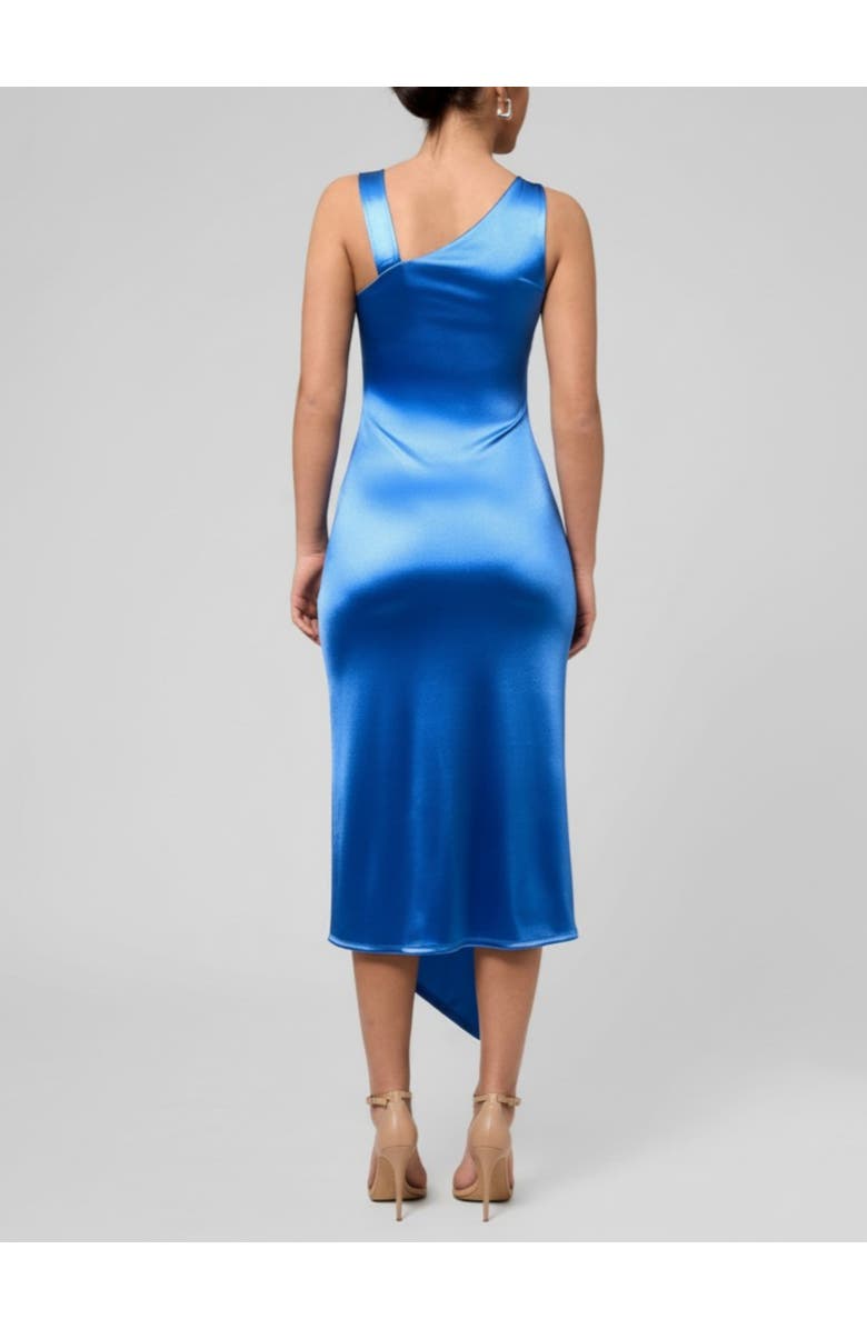 RACHEL Rachel Roy Nerida Asymmetrical Neck Midi Dress, Alternate, color, Bright Blue