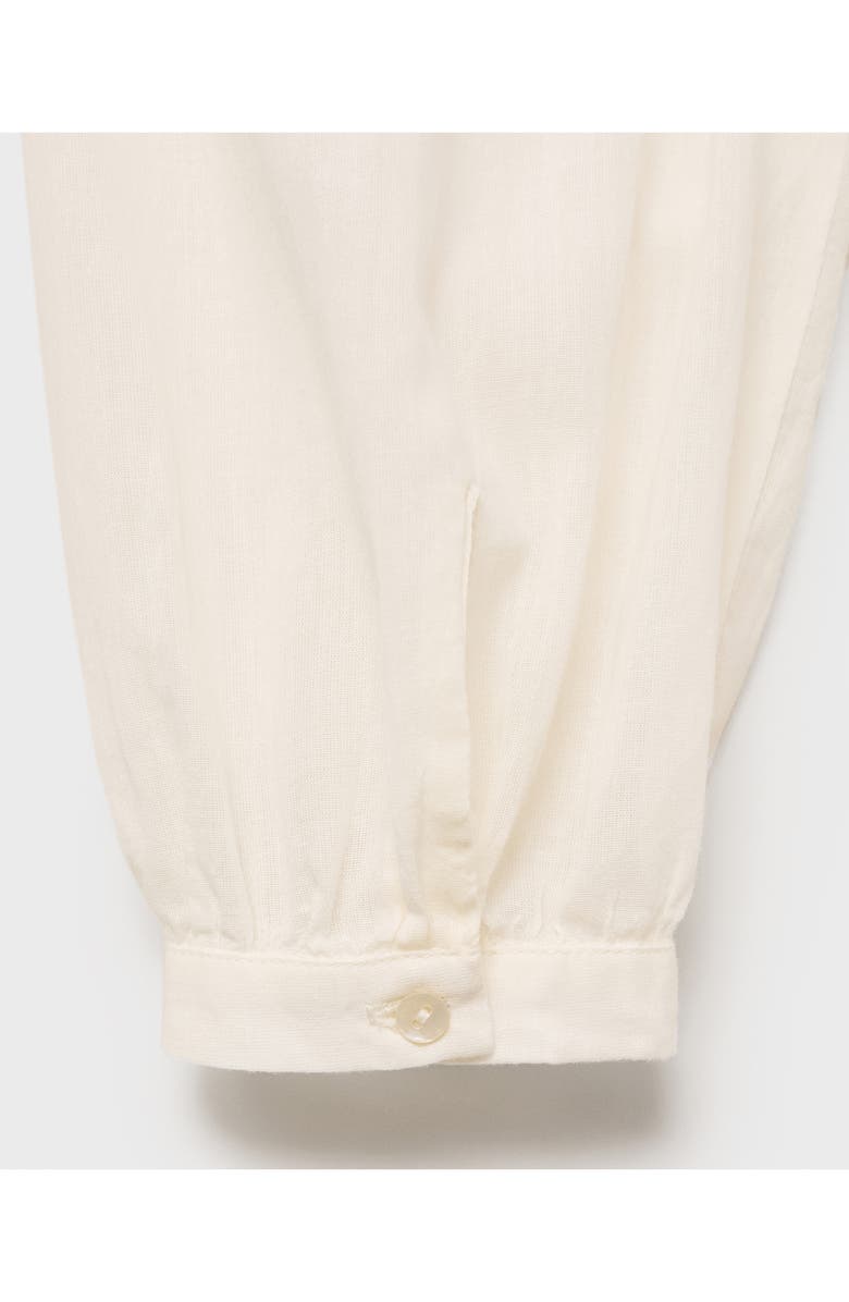 MANGO Long Sleeve Cotton Nightgown, Alternate, color, Ivory White