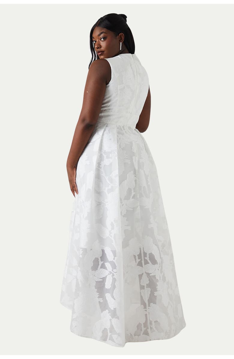 Coast Plus Size Plunge Neck Maxi Wedding Dress, Alternate, color, Ivory