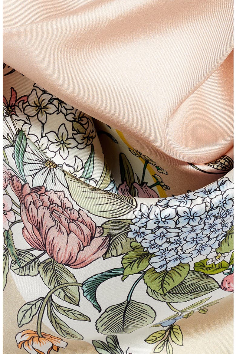 Summer Bounty Series Silk Square Scarf, Alternate, color, PEBBLE