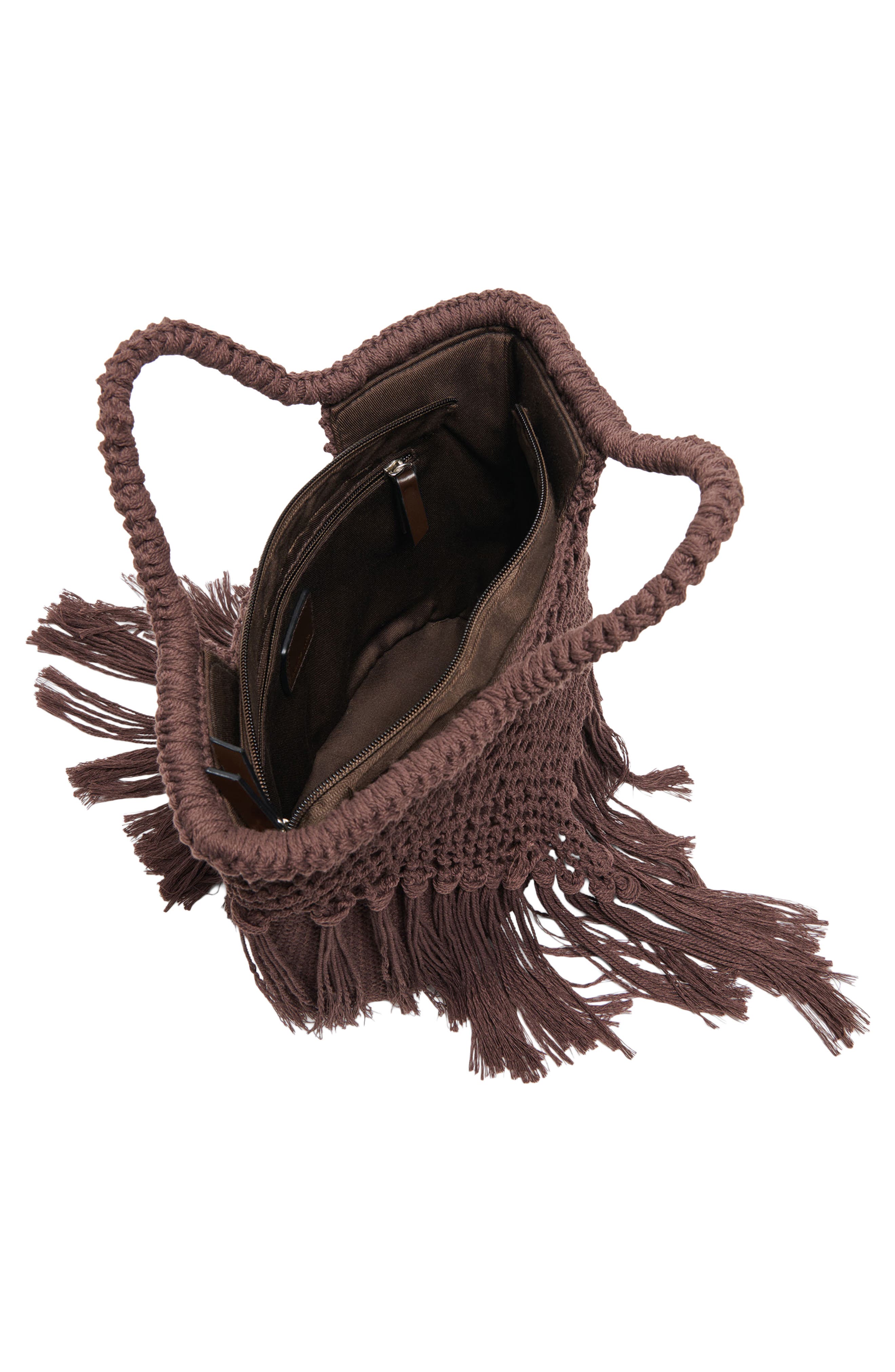 Dolce Vita Birch Crochet Handbag, Alternate, color, Chocolate
