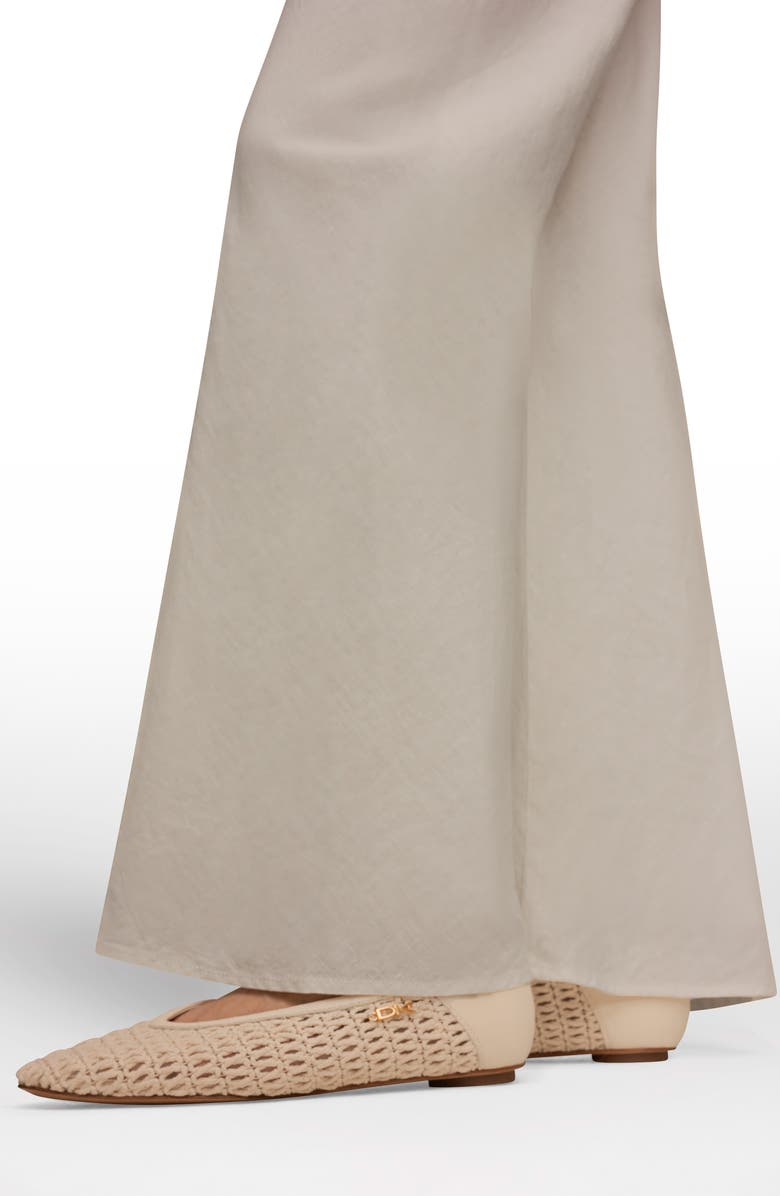 Donna Karan New York Linen Blend Ankle Wide Leg Pants, Alternate, color, Cream