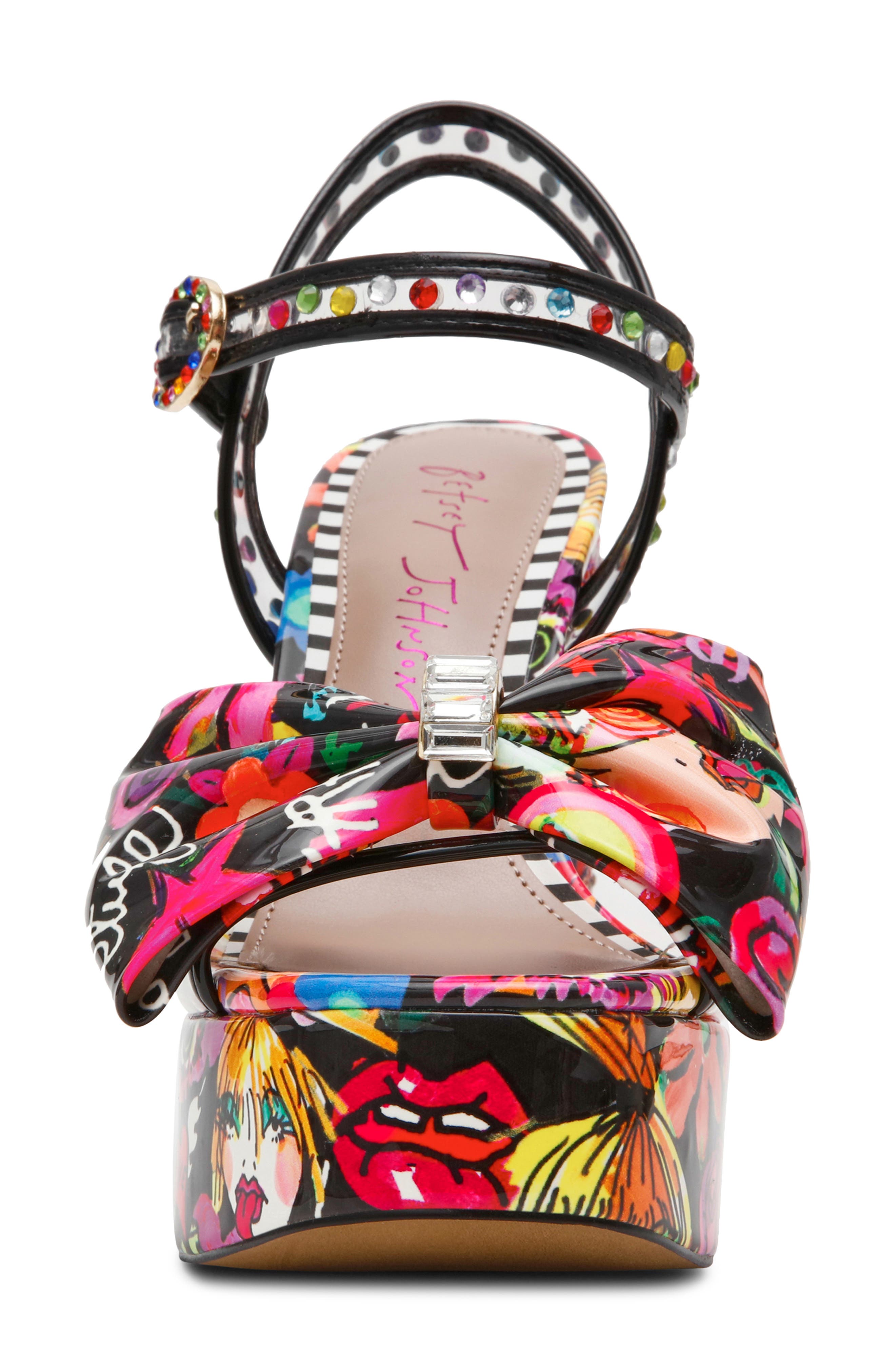 Betsey Johnson Shelley Platform Sandal, Alternate, color, Bright Multi