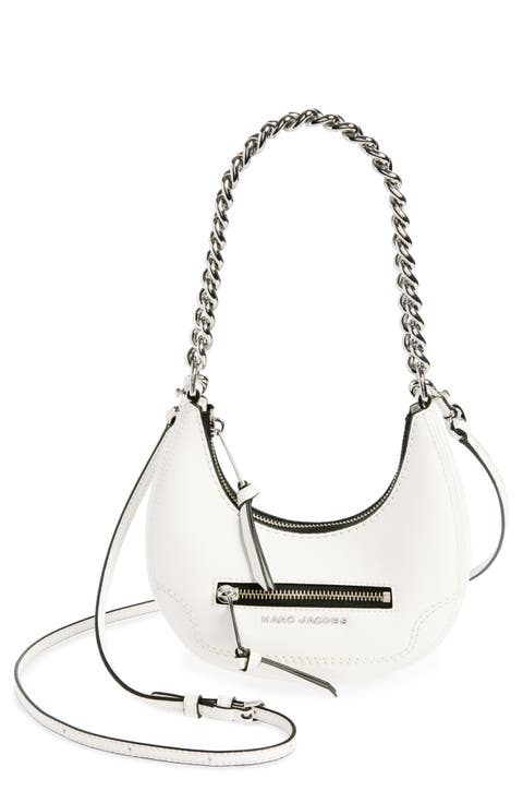 Mini Crescent Crinkle Leather Crossbody Bag
