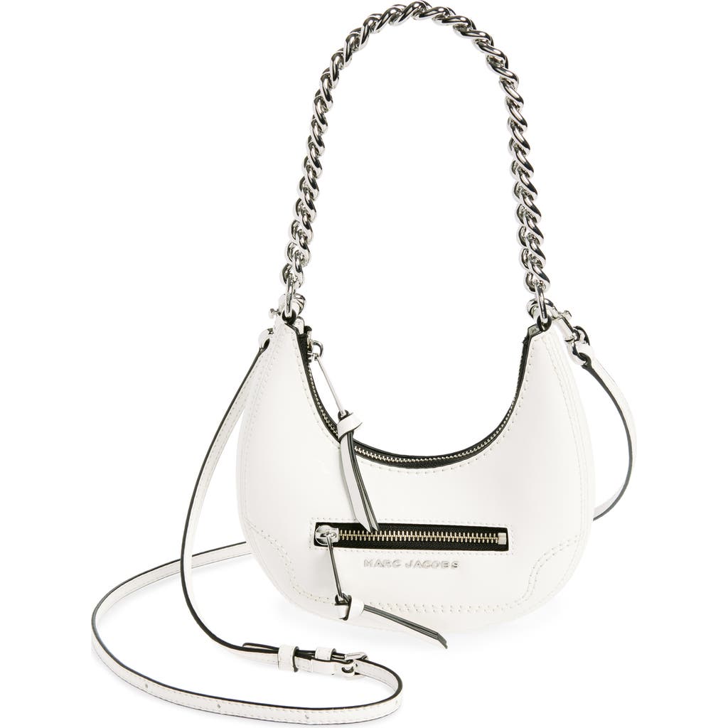 Shop Marc Jacobs Mini Crescent Crinkle Leather Crossbody Bag In Cotton
