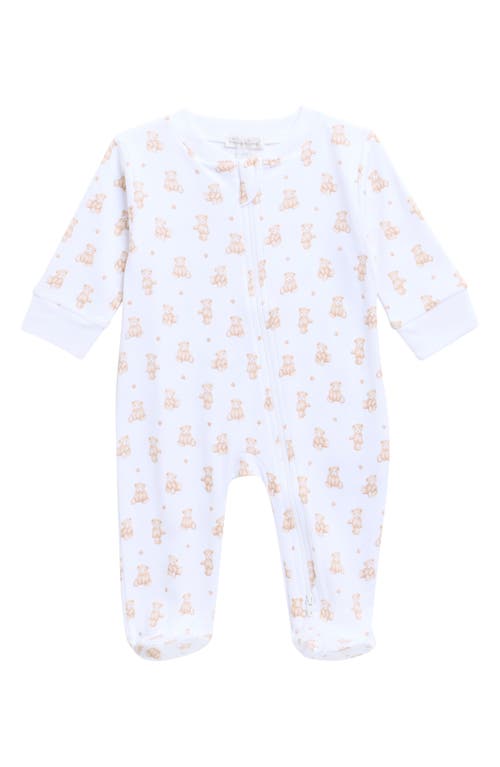 Kissy Kissy Print Pima Cotton Footie In Blue