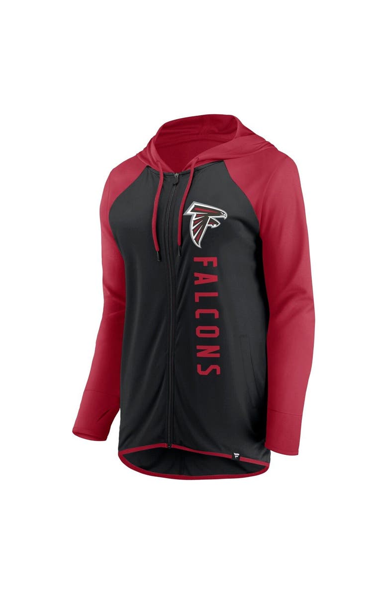 FANATICS Women's Fanatics Branded Black/Red Atlanta Falcons Forever Fan Full-Zip Hoodie, Alternate, color, Black